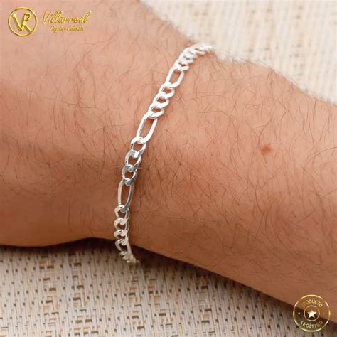 Pulsera de plata de ley en plateado 